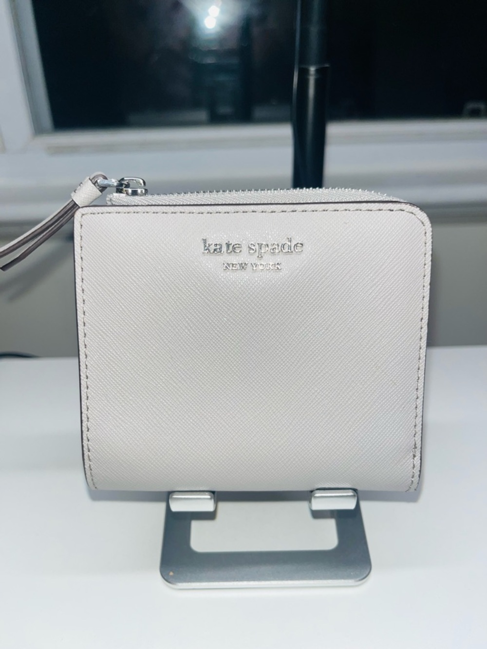 Kate Spade Small Gray Snap Wallet